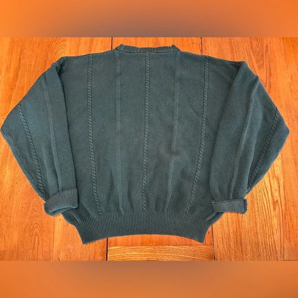 Vintage Gant 90s Cotton Knit Crewneck Fisherman Sweater Medium - Picture 5 of 5